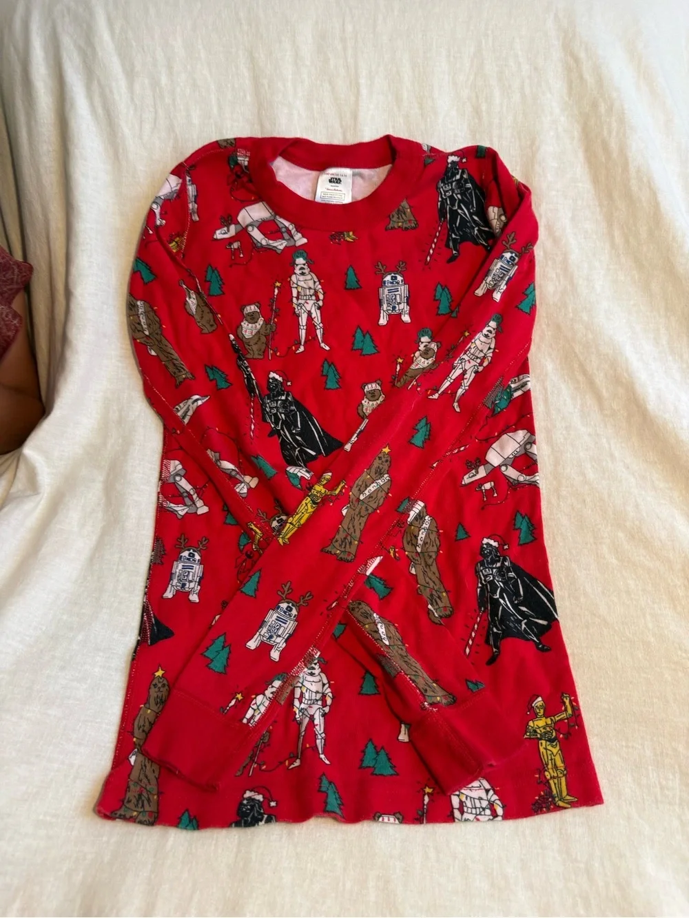 Hanna Andersson Kids Red Star Wars Christmas Long Sleeve Pajama Top